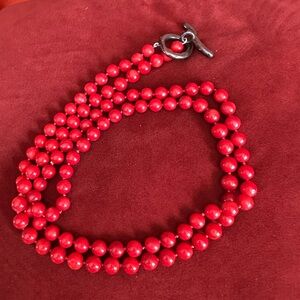 Elegant Red Beaded Necklace